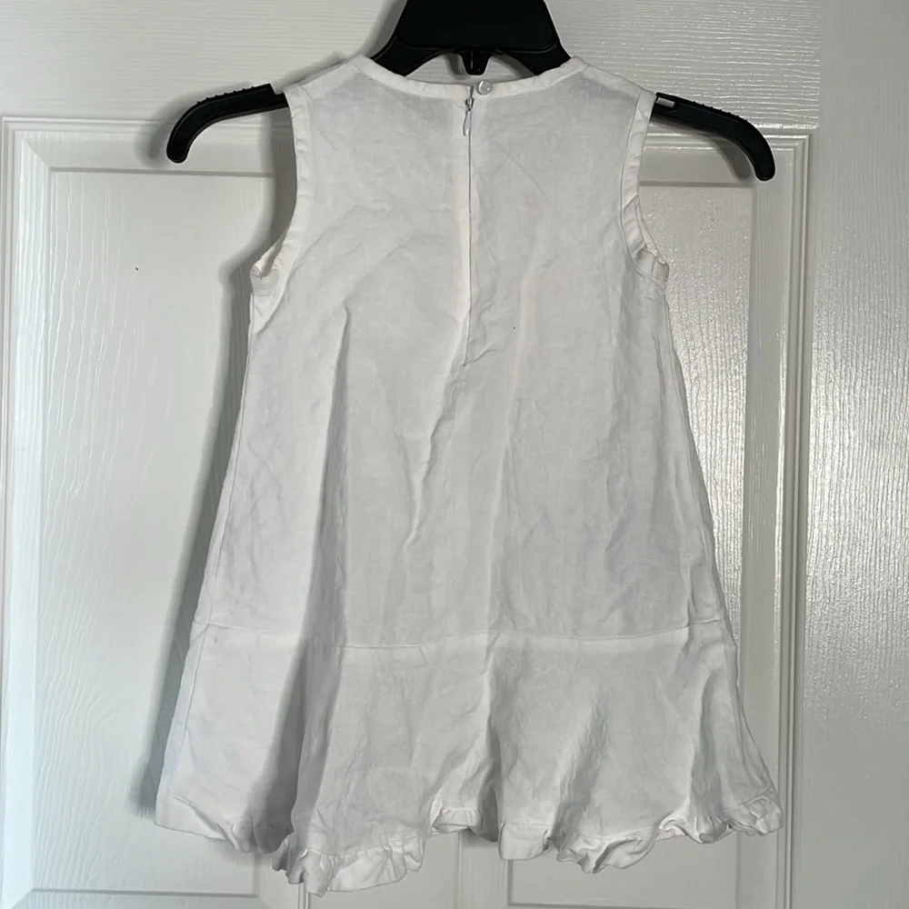 Girls autori capresi linen floral ruffle dress